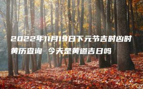 2022年11月19日下元节吉时凶时黄历查询 今天是黄道吉日吗