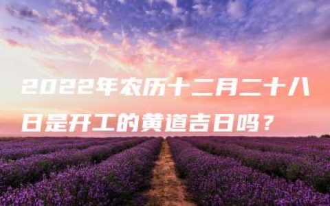 2022年农历十二月二十八日是开工的黄道吉日吗？