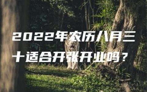 2022年农历八月三十适合开张开业吗？