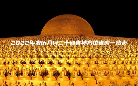2022年农历八月二十四喜神方位查询一览表