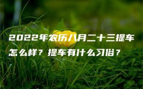 2022年农历八月二十三提车怎么样？提车有什么习俗？