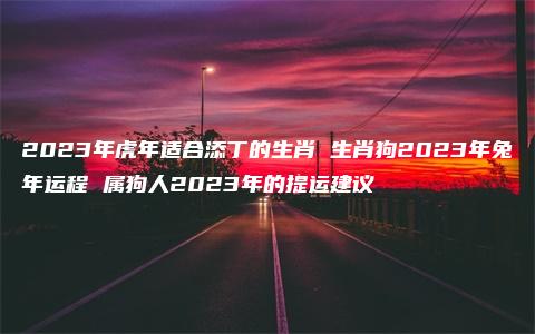 2023年虎年适合添丁的生肖 生肖狗2023年兔年运程 属狗人2023年的提运建议