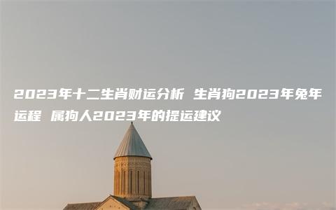 2023年十二生肖财运分析 生肖狗2023年兔年运程 属狗人2023年的提运建议