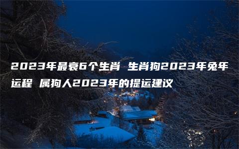 2023年最衰6个生肖 生肖狗2023年兔年运程 属狗人2023年的提运建议