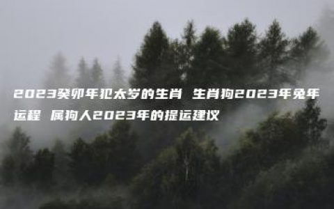 2023癸卯年犯太岁的生肖 生肖狗2023年兔年运程 属狗人2023年的提运建议