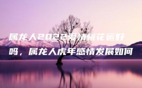 属龙人2022爱情桃花运好吗，属龙人虎年感情发展如何