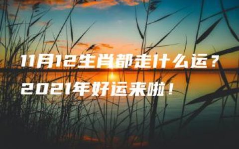 11月12生肖都走什么运？2021年好运来啦！