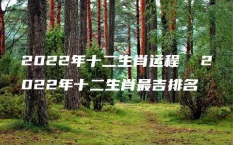 2022年十二生肖运程  2022年十二生肖最吉排名