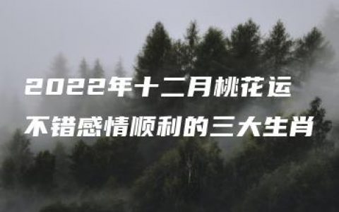 2022年十二月桃花运不错感情顺利的三大生肖