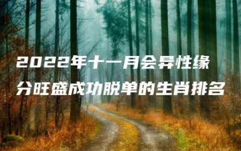 2022年十一月会异性缘分旺盛成功脱单的生肖排名