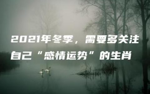 2021年冬季，需要多关注自己“感情运势”的生肖