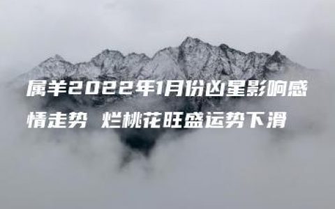 属羊2022年1月份凶星影响感情走势 烂桃花旺盛运势下滑