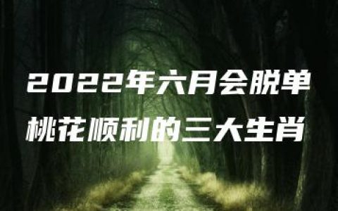 2022年六月会脱单桃花顺利的三大生肖