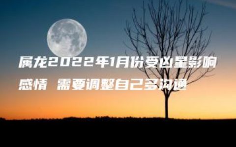 属龙2022年1月份受凶星影响感情 需要调整自己多沟通