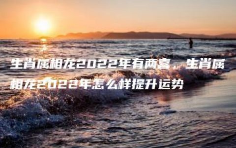 生肖属相龙2022年有两喜，生肖属相龙2022年怎么样提升运势