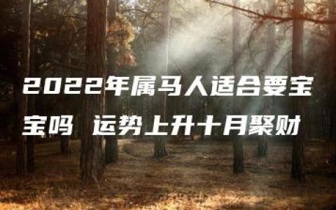 2022年属马人适合要宝宝吗 运势上升十月聚财