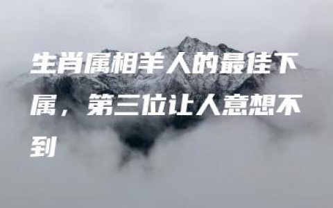 生肖属相羊人的最佳下属，第三位让人意想不到