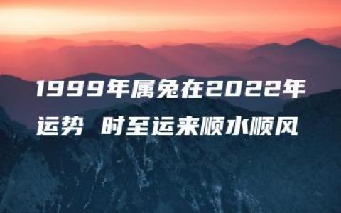 1999年属兔在2022年运势 时至运来顺水顺风