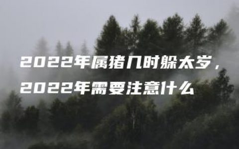 2022年属猪几时躲太岁，2022年需要注意什么