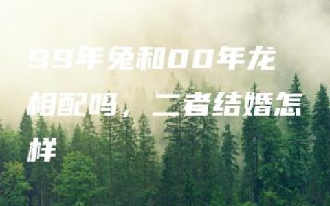 99年兔和00年龙相配吗，二者结婚怎样