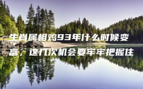 生肖属相鸡93年什么时候变富，这几次机会要牢牢把握住