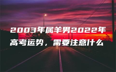 2003年属羊男2022年高考运势，需要注意什么