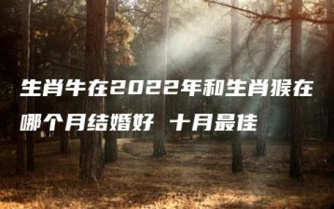 生肖牛在2022年和生肖猴在哪个月结婚好 十月最佳