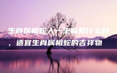 生肖属相蛇人一生佩戴什么好，适宜生肖属相蛇的吉祥物