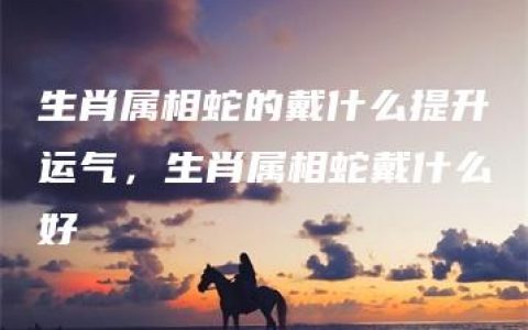 生肖属相蛇的戴什么提升运气，生肖属相蛇戴什么好