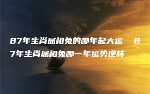 87年生肖属相兔的哪年起大运  87年生肖属相兔哪一年运势逆转