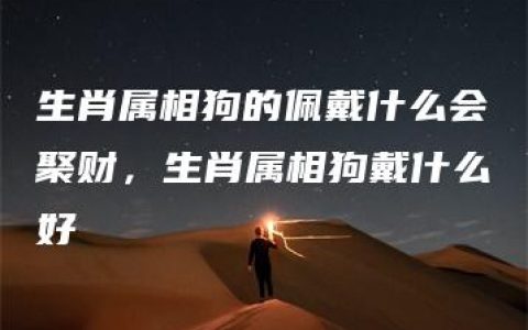 生肖属相狗的佩戴什么会聚财，生肖属相狗戴什么好