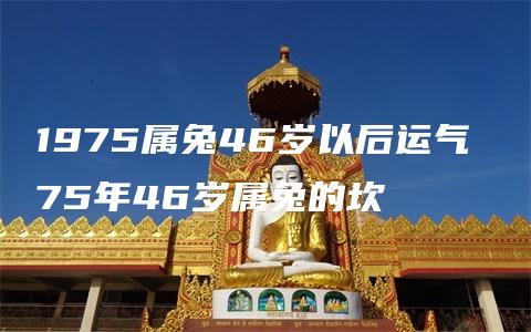 1975属兔46岁以后运气 75年46岁属兔的坎