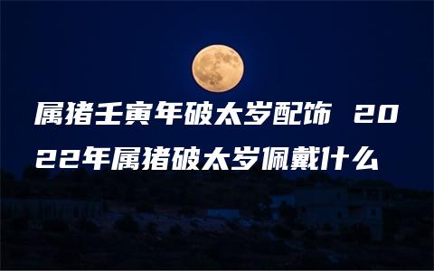 属猪壬寅年破太岁配饰 2022年属猪破太岁佩戴什么