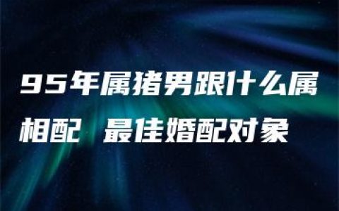 95年属猪男跟什么属相配 最佳婚配对象