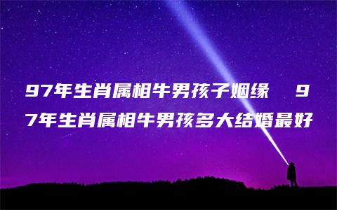 97年生肖属相牛男孩子姻缘  97年生肖属相牛男孩多大结婚最好