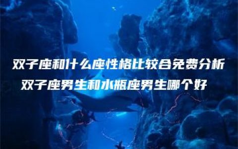 双子座和什么座性格比较合免费分析 双子座男生和水瓶座男生哪个好