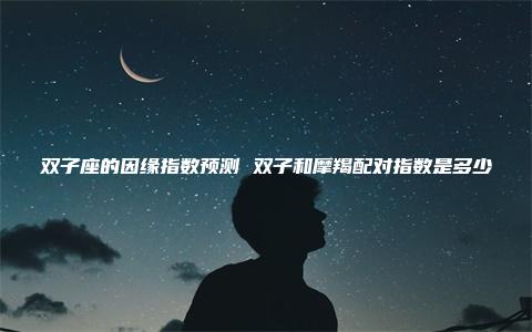 双子座的因缘指数预测 双子和摩羯配对指数是多少