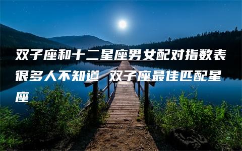 双子座和十二星座男女配对指数表很多人不知道 双子座最佳匹配星座