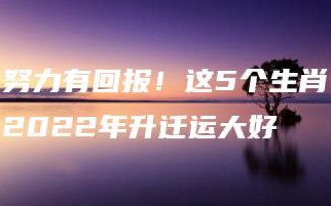 努力有回报！这5个生肖2022年升迁运大好