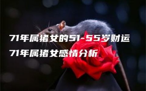 71年属猪女的51-55岁财运 71年属猪女感情分析