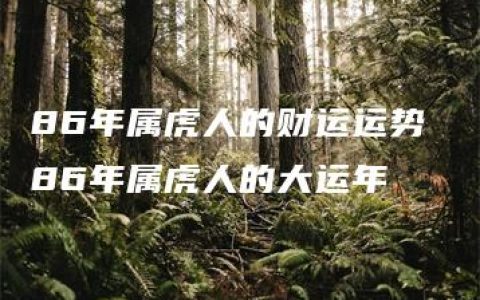 86年属虎人的财运运势 86年属虎人的大运年