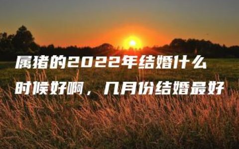 属猪的2022年结婚什么时候好啊，几月份结婚最好