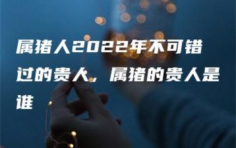 属猪人2022年不可错过的贵人，属猪的贵人是谁