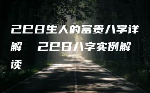 己巳日生人的富贵八字详解  己巳日八字实例解读