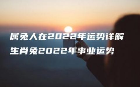 属兔人在2022年运势详解 生肖兔2022年事业运势