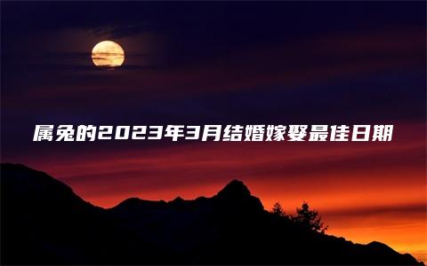 属兔的2023年3月结婚嫁娶最佳日期