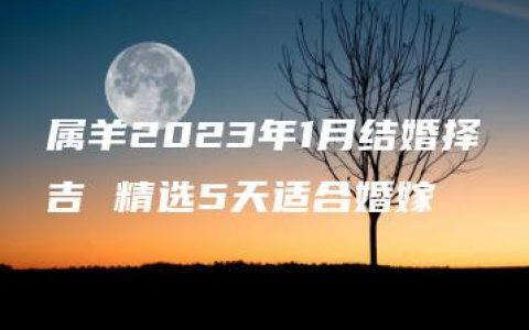 属羊2023年1月结婚择吉 精选5天适合婚嫁