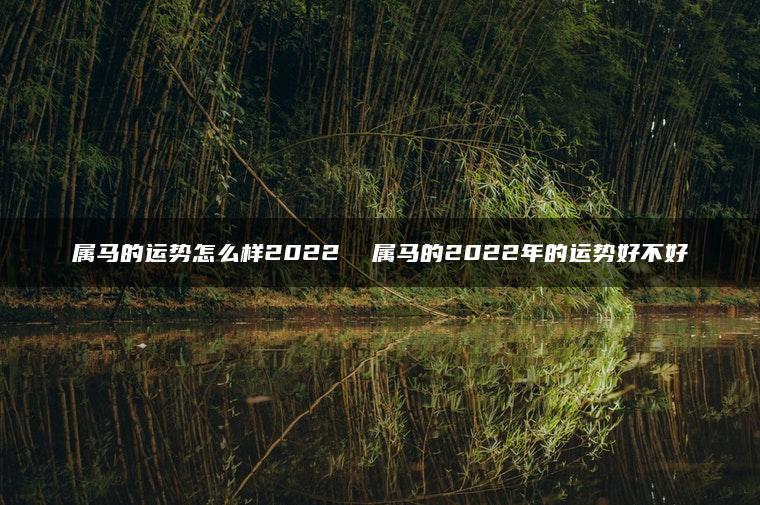 属马的运势怎么样2022  属马的2022年的运势好不好