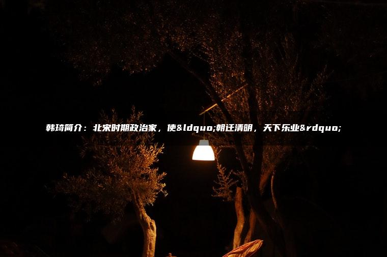 韩琦简介：北宋时期政治家，使“朝迁清明，天下乐业”