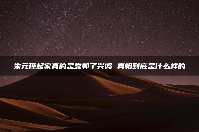 朱元璋起家真的是靠郭子兴吗 真相到底是什么样的